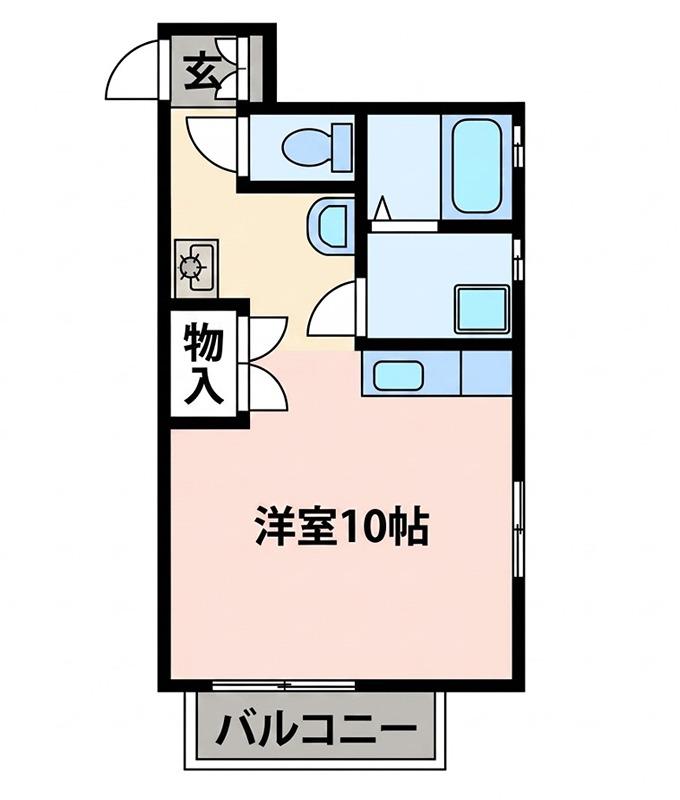 サンハイツフラワームーン(ワンルーム/1階)の間取り写真