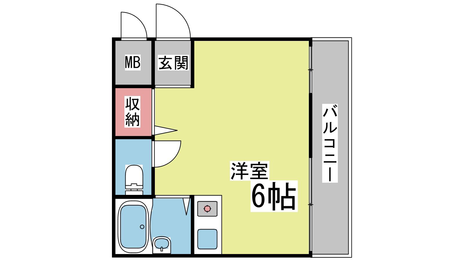 シティライフ稗原(ワンルーム/2階)の間取り写真