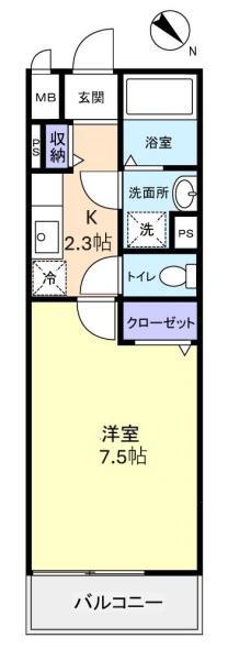シラ・トポス(1K/1階)の間取り写真