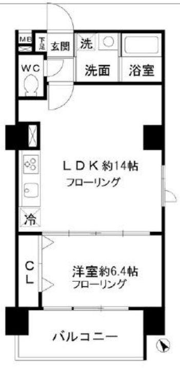 テルマエドムス根岸(1LDK/7階)の間取り写真