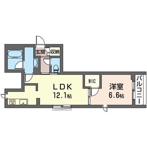FINE SQUARE(1LDK/2階)の間取り写真