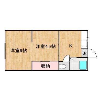 明和マンション(2DK/4階)の間取り写真