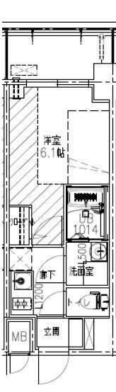 JMFレジデンス都島(1K/2階)の間取り写真