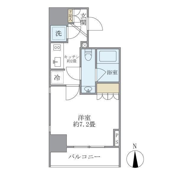 KDXレジデンス神田(1K/2階)の間取り写真