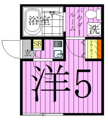 リバージュ千住大橋(1K/2階)の間取り写真