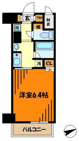 ウィスティリア高津(1K/5階)の間取り写真