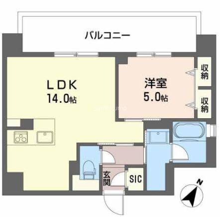 アルブラン京町堀(1LDK/3階)の間取り写真