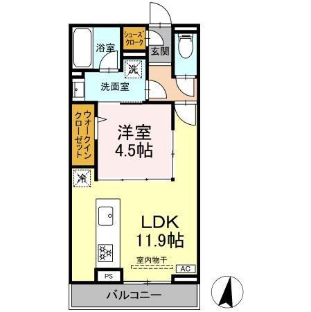 フォーティスMGH(1LDK/3階)の間取り写真
