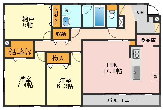 メルディア小岩(2SLDK/1階)の間取り写真