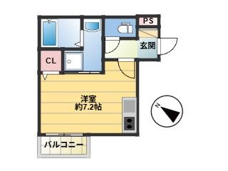 博多区諸岡6丁目AP(ワンルーム/2階)の間取り写真