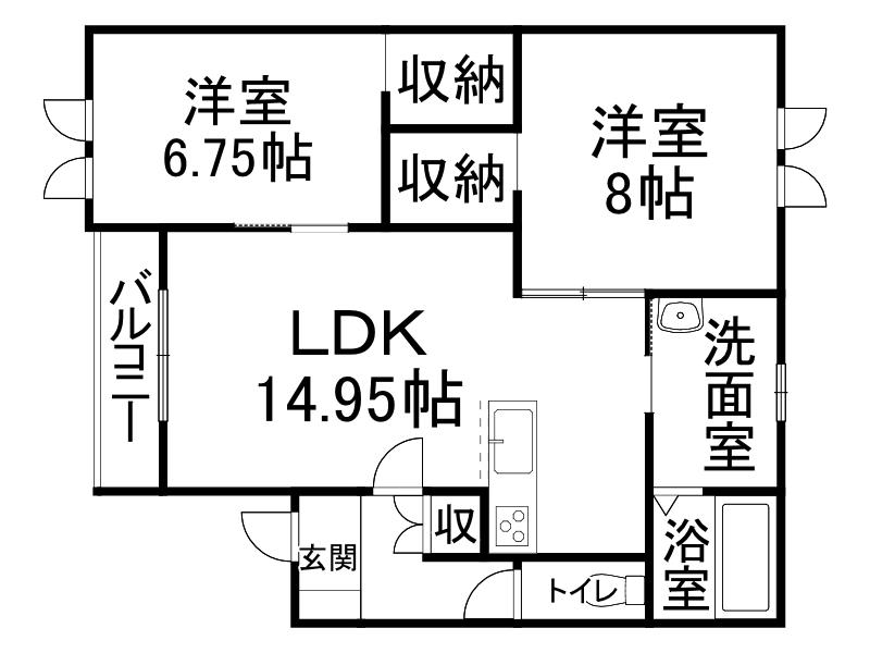 FERRULLIII(2LDK/2階)の間取り写真