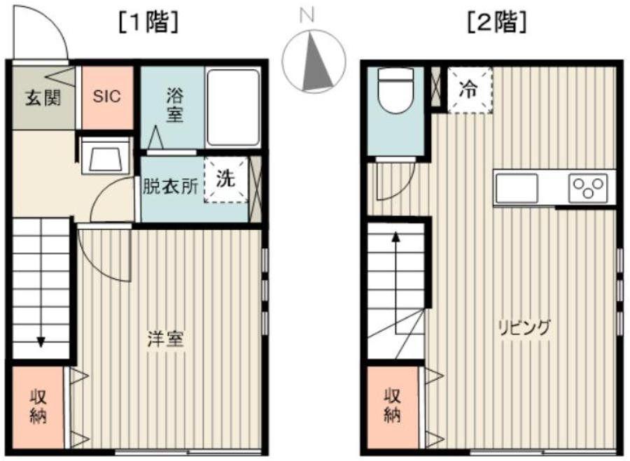 メゾピアノ深川冬木(1LDK/1階)の間取り写真