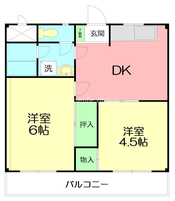 小泉ビル(2DK/2階)の間取り写真