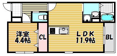 ISOLA M(1LDK/2階)の間取り写真
