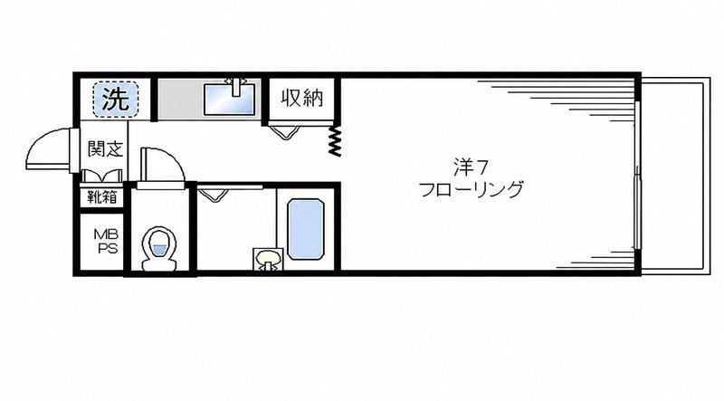 コートK(ワンルーム/2階)の間取り写真