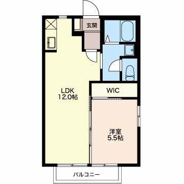 コアロード宮前(1LDK/2階)の間取り写真