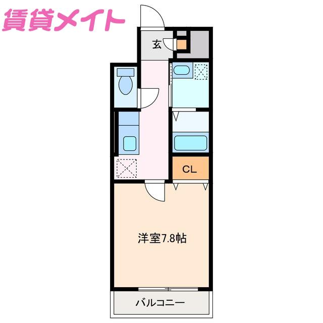 COCOON(1K/3階)の間取り写真