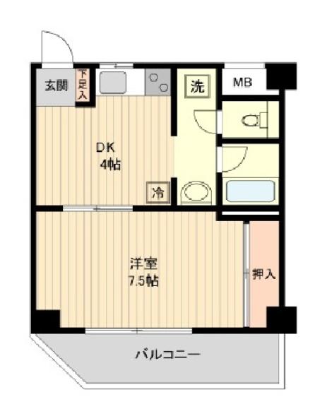 ドリームハイツ(1K/5階)の間取り写真