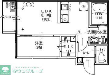 GLYCINE(1LDK/1階)の間取り写真