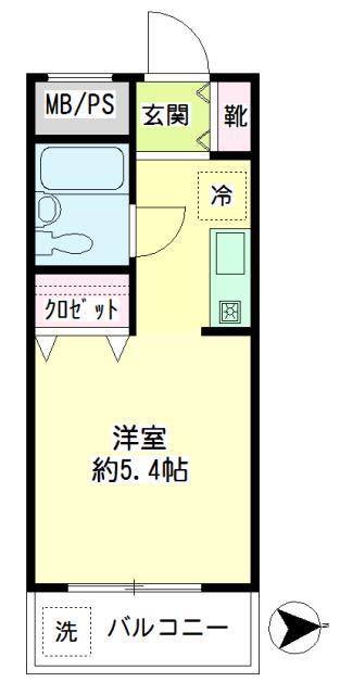 第57新井ビル(ワンルーム/4階)の間取り写真