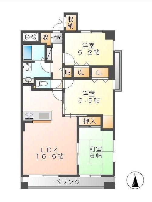 フロイデ一宮(3LDK/8階)の間取り写真