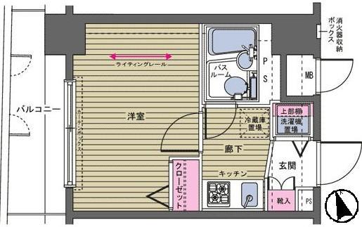 フェニックス西早稲田(1K/4階)の間取り写真
