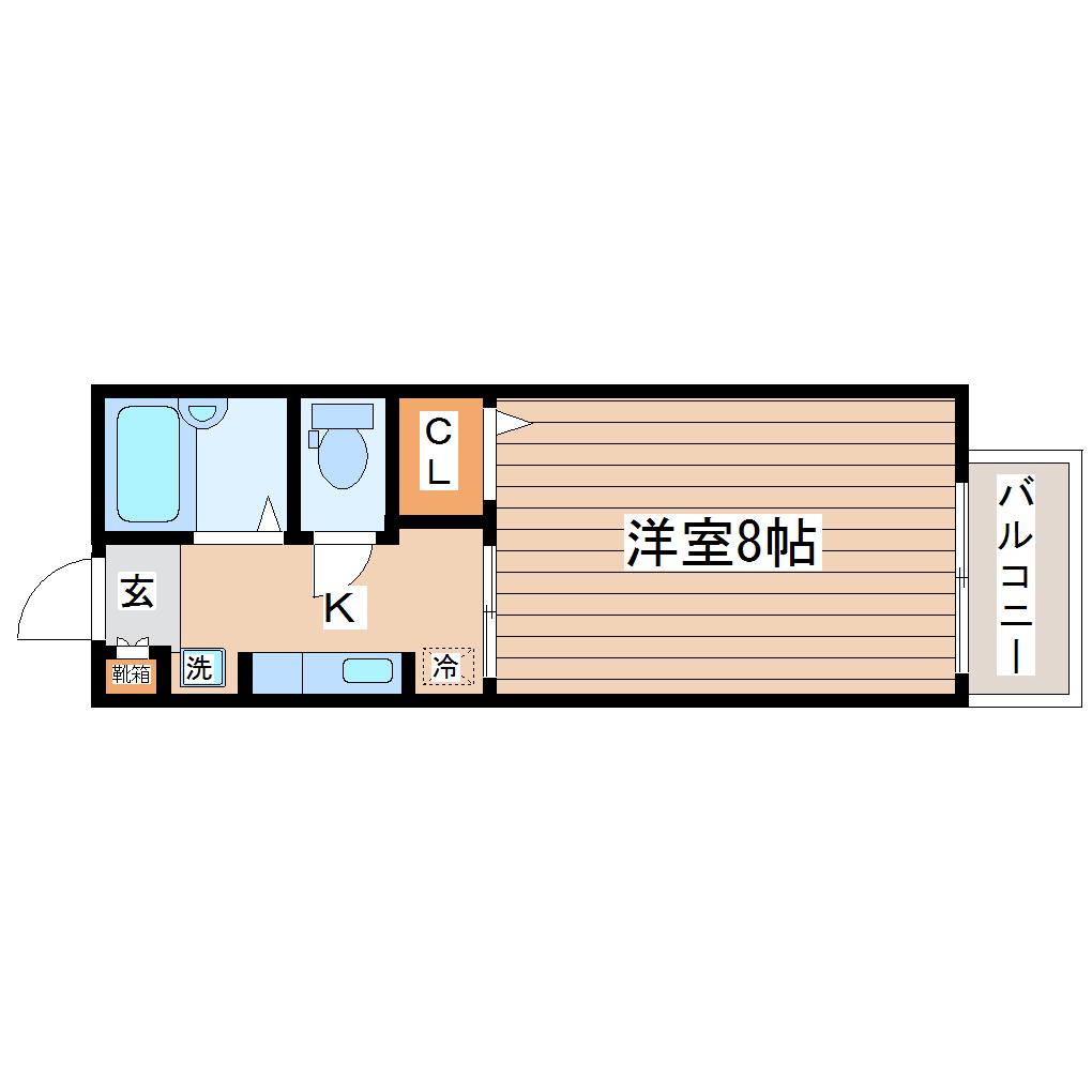 ゾンネンブルーメ(1K/1階)の間取り写真