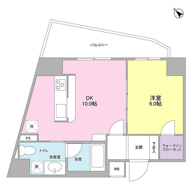 プロスペクト西巣鴨(1LDK/2階)の間取り写真