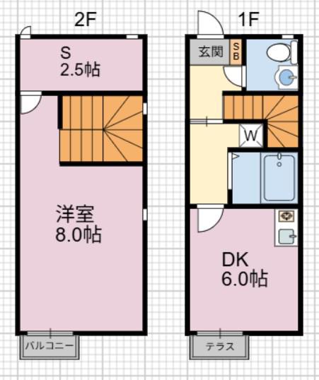 キューブ南方(1SLDK/1階)の間取り写真