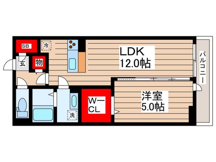 グラナーデ東葛西(1LDK/2階)の間取り写真