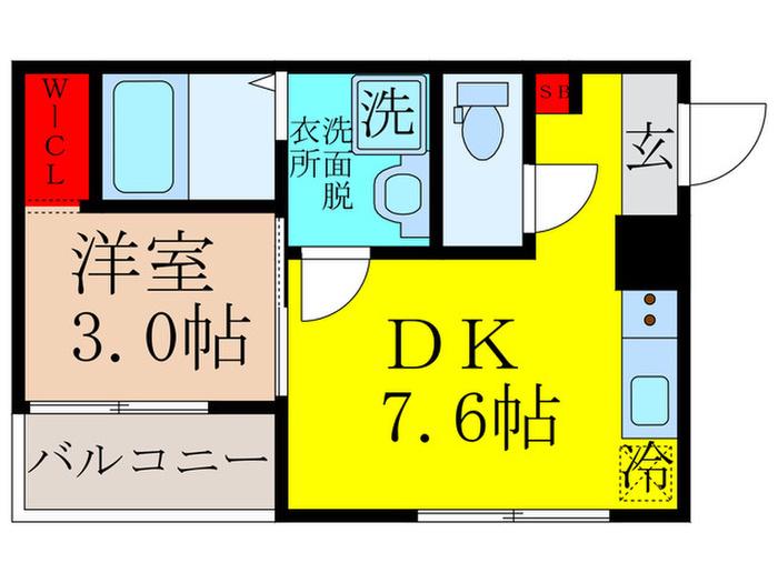 MOVE吹田正雀(1DK/2階)の間取り写真
