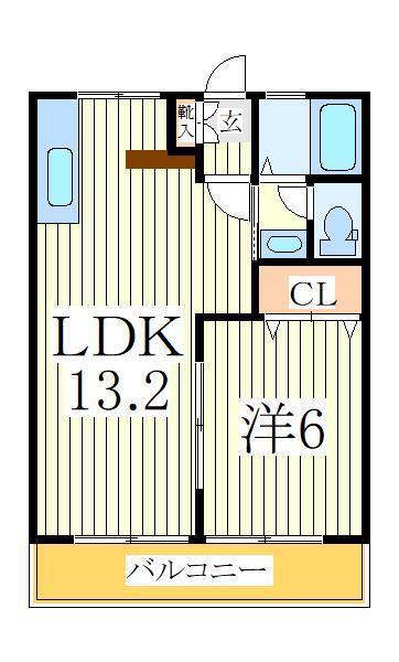 天王台KAORU(1LDK/2階)の間取り写真