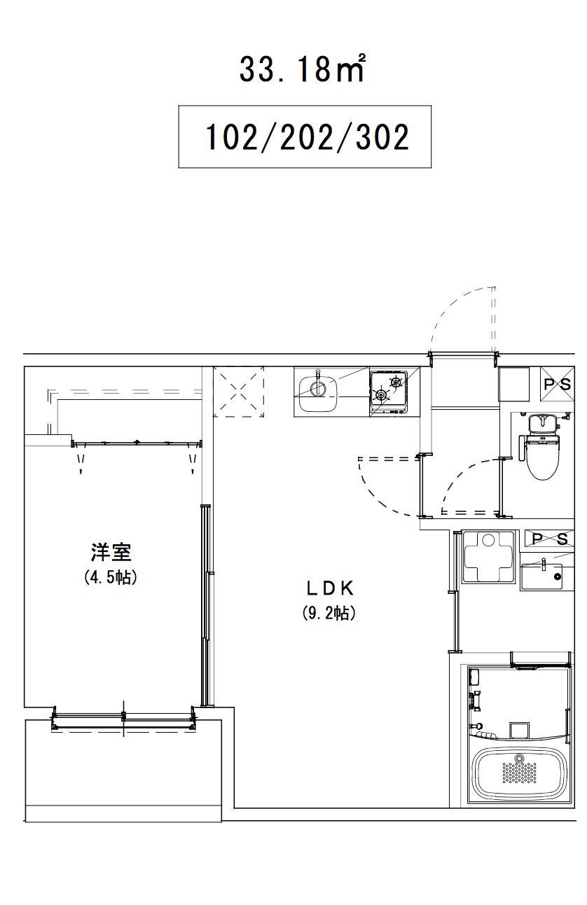 CRASTINE大物町1丁目(1LDK/3階)の間取り写真
