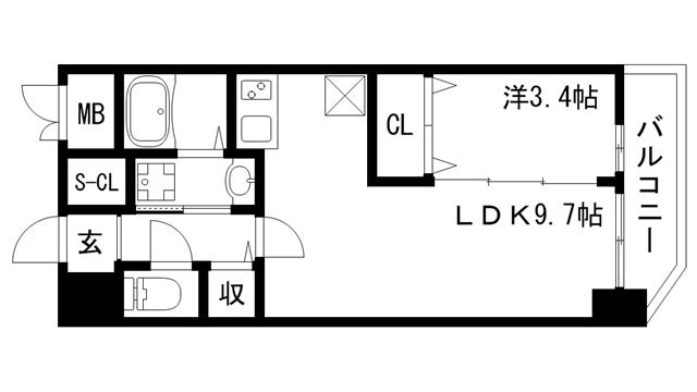 セレニテ神戸元町(1LDK/10階)の間取り写真
