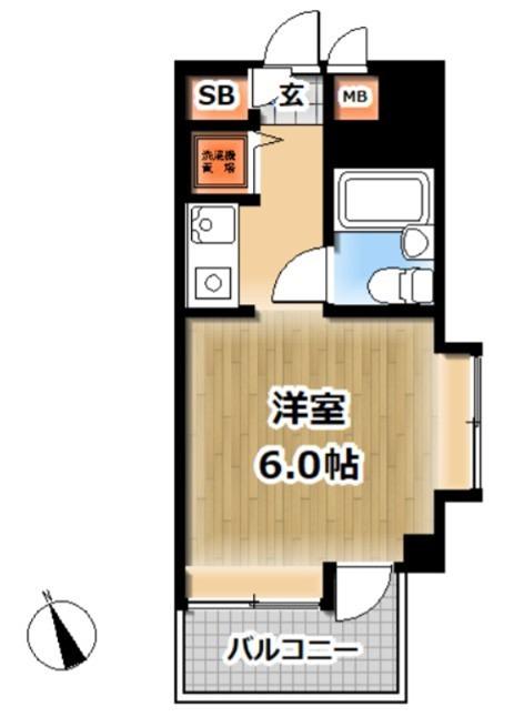 ライオンズマンション川口並木第2(1K/8階)の間取り写真