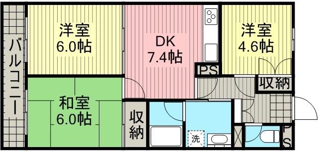 豊栄ビル(3DK/5階)の間取り写真