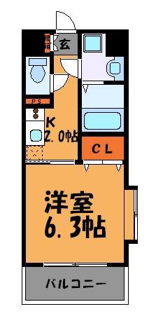 CAVANA天神(1K/4階)の間取り写真
