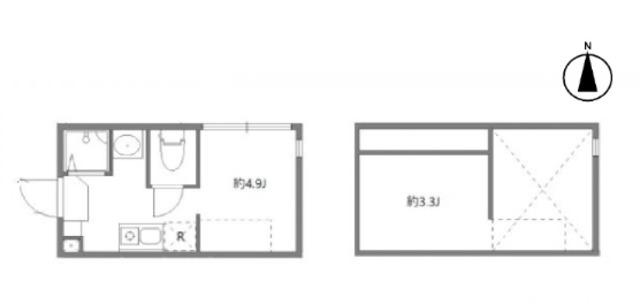 ニコ春日町(ワンルーム/2階)の間取り写真