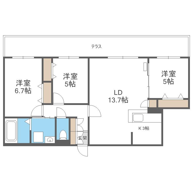 STELA POLARE(3LDK/1階)の間取り写真