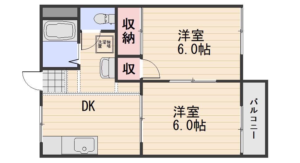 児玉コーポ(2DK/2階)の間取り写真
