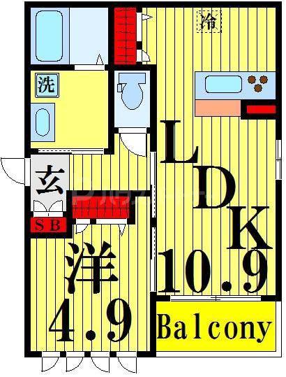 星谷ハイム六番館(1LDK/2階)の間取り写真