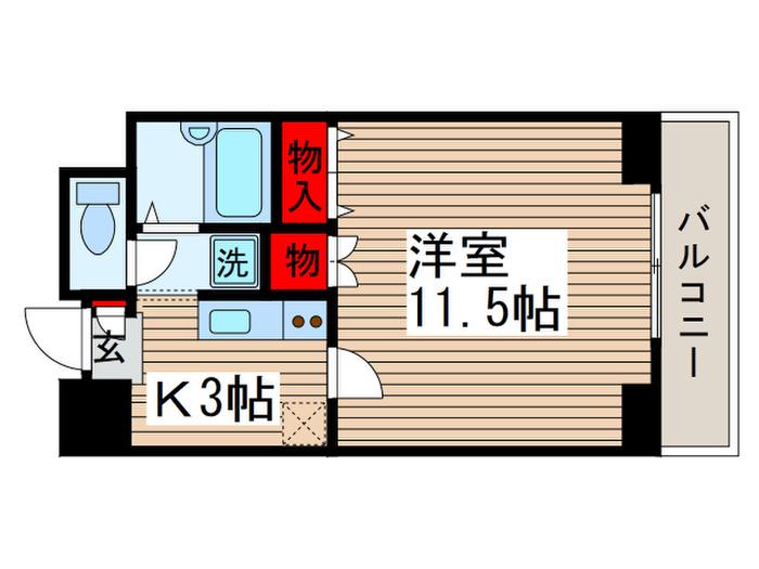 ステーションサイドなかむら(1K/9階)の間取り写真