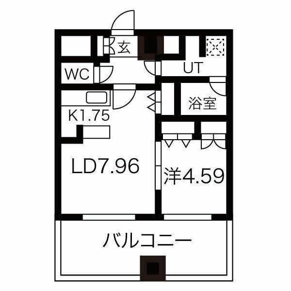 レガーロ美術館通(1LDK/7階)の間取り写真