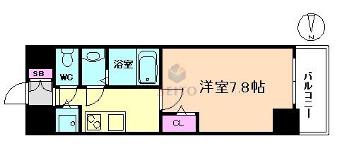 メインステージ大阪ノースGATEI(1K/2階)の間取り写真