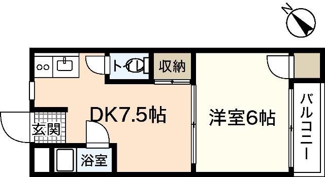 広島ベーカリービル(1DK/4階)の間取り写真