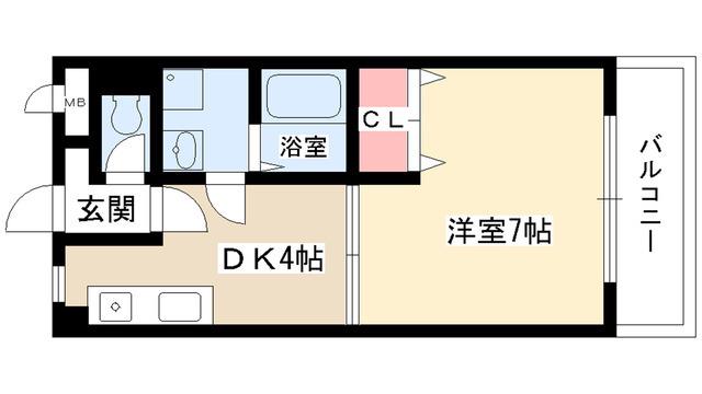 コムシェ.ソワ(1K/2階)の間取り写真