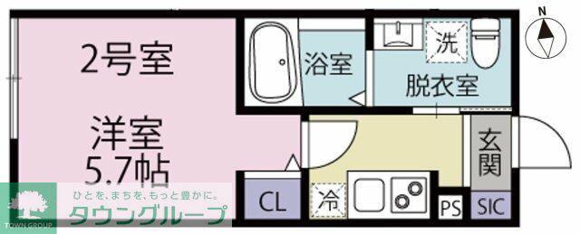 パークメゾン鷺沼(1K/1階)の間取り写真