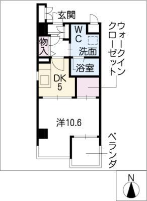 プティマンション鶴舞(1DK/2階)の間取り写真