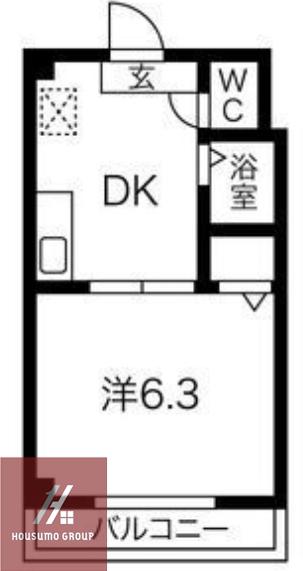 キャビン千里山(1DK/2階)の間取り写真