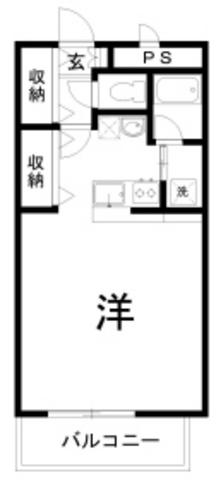 プランドールF(ワンルーム/3階)の間取り写真